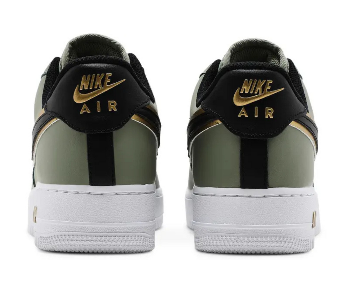 Nike Air Force 1 Metallic Oil Green front view