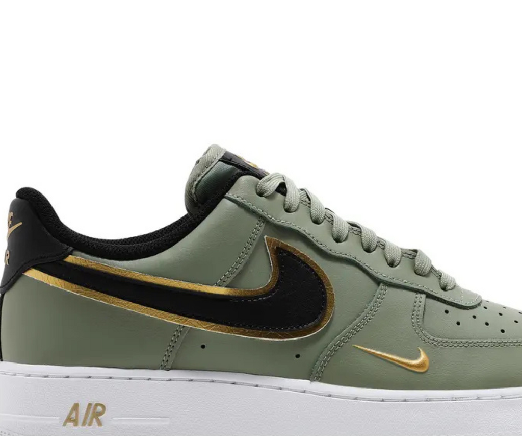 Nike Air Force 1 Metallic Oil Green top view